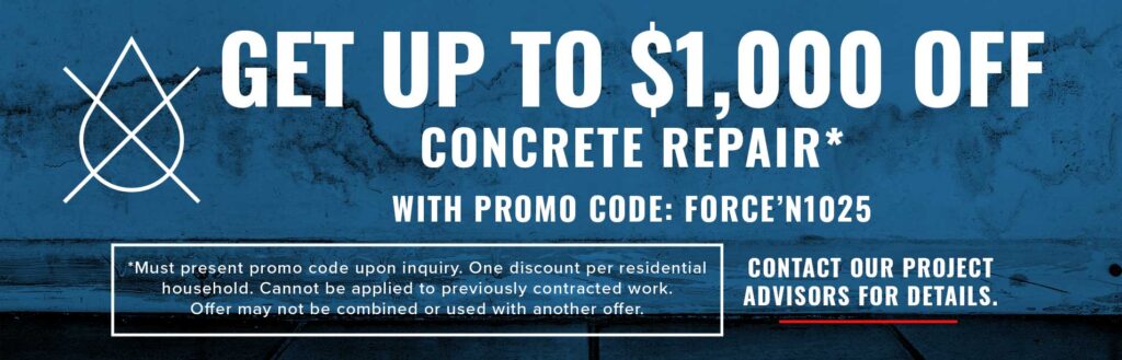 Get Up to $1000 Off Concrete Repair